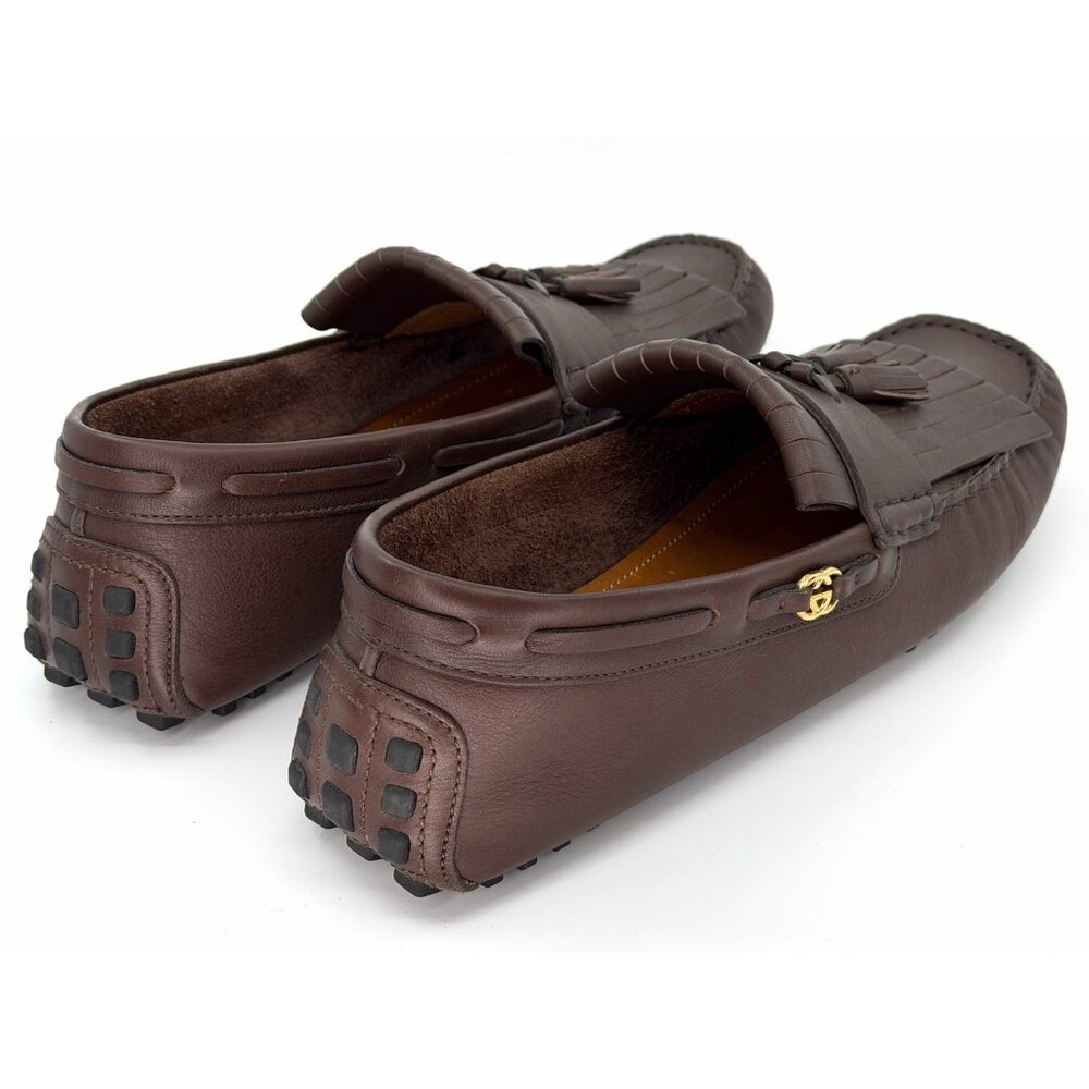 Gucci Shoes Mens Driver Interlocking G Logo Leather Moccasins Italy US Size 12 - Picture 10 of 16